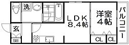 Gracias Court樟葉North 1LDKの間取図画像