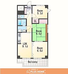 プリムローズ 3LDKの間取図画像