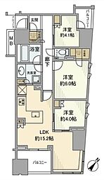 ザ・パークハウス日本橋大伝馬町 3LDKの間取図画像