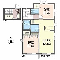 メヌエット　I A201 ｜ 福島県郡山市富田東２丁目202（賃貸アパート2LDK・2階・55.00㎡） その2