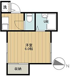 メゾンブランシュ（南平6） 1階1Kの間取り
