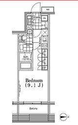 ザ・パークハビオ蔵前 ワンルームの間取図画像