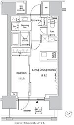 ザ・パークハビオ目白タワー 1LDKの間取図画像