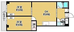 リファレンス大谷田 2DKの間取図画像