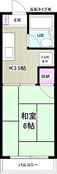ロータリー所沢ハイツ 1Kの間取図画像