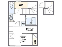 レオパレス芦花公園II 2階1Kの間取り
