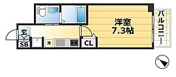 SERENiTE神戸元町 1Kの間取図画像