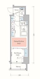アーバネックス錦糸町2 1DKの間取図画像