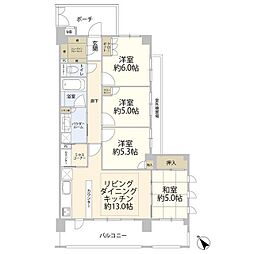 エクセレントスクエア相模大野 4LDKの間取図画像