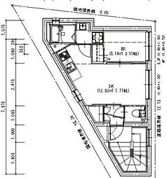 JR中央線 荻窪駅 徒歩10分の賃貸マンション 2階1DKの間取り