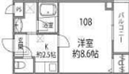 JR大阪環状線 桃谷駅 徒歩11分の賃貸マンション 1階1Kの間取り