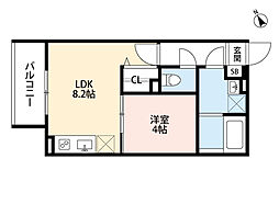 JR片町線(学研都市線) 徳庵駅 徒歩4分の賃貸アパート 2階1LDKの間取り