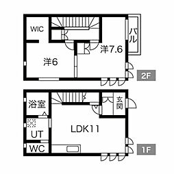 三国ヶ丘residence D棟 1階2LDKの間取り