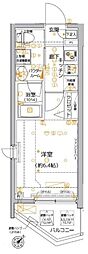 クレイシア品川東大井 1Kの間取図画像