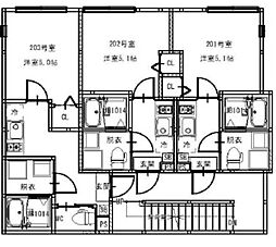 江戸川区平井2丁目アパート 1Kの間取図画像