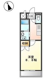 ワイズパラシオン 1Kの間取図画像