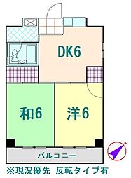 CASAチェルキオ 2DKの間取図画像