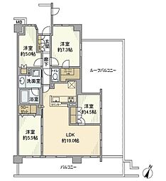 ザ・パークハウス南行徳レジデンス 6階4LDKの間取り