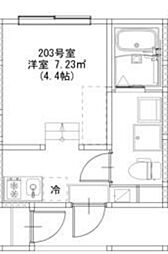 ノベレア 2階1Kの間取り