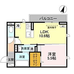 CLASSEUM 幸西　III 2階1LDKの間取り