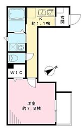 京急空港線 穴守稲荷駅 徒歩4分の賃貸アパート 2階1Kの間取り