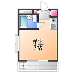 パセオ梅北 ワンルームの間取図画像