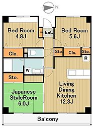 サンコリエS 5階3LDKの間取り