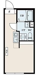HANABUSA5 ワンルームの間取図画像
