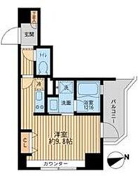 クリオ戸越銀座弐番館 ワンルームの間取図画像