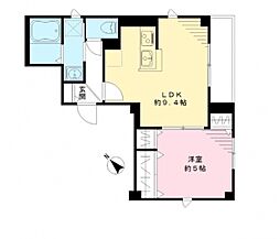 レポーソ並木 2階1LDKの間取り