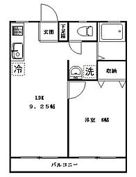 ハウス21 1LDKの間取図画像