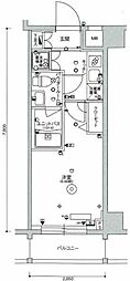 スカイコート品川パークサイド2 1Kの間取図画像