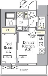 プライムガーデン大森 3階1DKの間取り