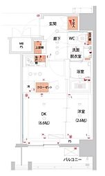 ハーモニーレジデンス山手大塚ザ・ガーデン 5階1DKの間取り