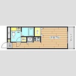 阪神武庫川線 東鳴尾駅 徒歩7分の賃貸マンション 3階1Kの間取り