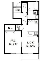ブラックパール 1LDKの間取図画像