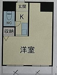 日神パレステージ相模原 1Kの間取図画像