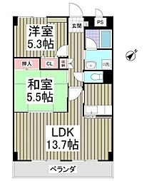 オーチャード 2LDKの間取図画像
