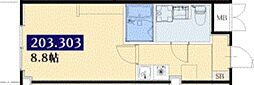SKビル拾参番館 1Kの間取図画像
