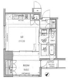 レヴィーガときわ台crob 3階1LDKの間取り