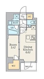クレストコート南長崎 1DKの間取図画像