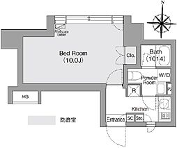 コンフォリア・リヴ森下ミューティオ 2階1Kの間取り