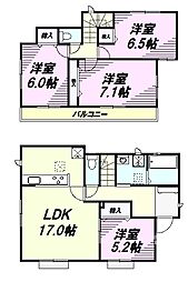 JR中央線 高尾駅 バス19分 上川原宿下車 徒歩6分の賃貸一戸建て 1階4LDKの間取り