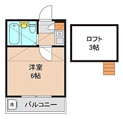チェリーハウス1 1Kの間取図画像