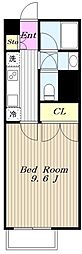 新百合和田文ビル 1Kの間取図画像