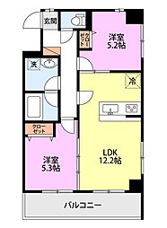 SHINANOビル 2LDKの間取図画像
