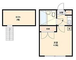 スカイピア葛西B棟 1Kの間取図画像