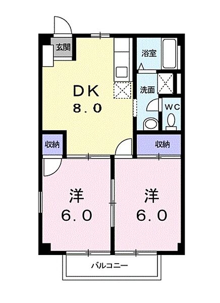 ニューシティＭＯＲＩI ｜和歌山県岩出市中迫(賃貸アパート2DK・2階・44.71㎡)の写真 その2