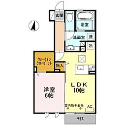 GRAND CHARIOT 1階1LDKの間取り