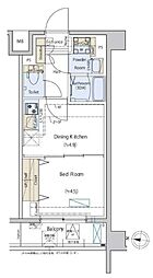 Cedar Plaza目黒本町 1DKの間取図画像